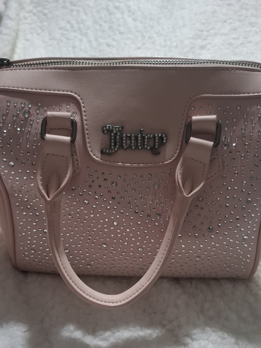 Juicy Couture Blush Pink Crystal-Studded Satchel